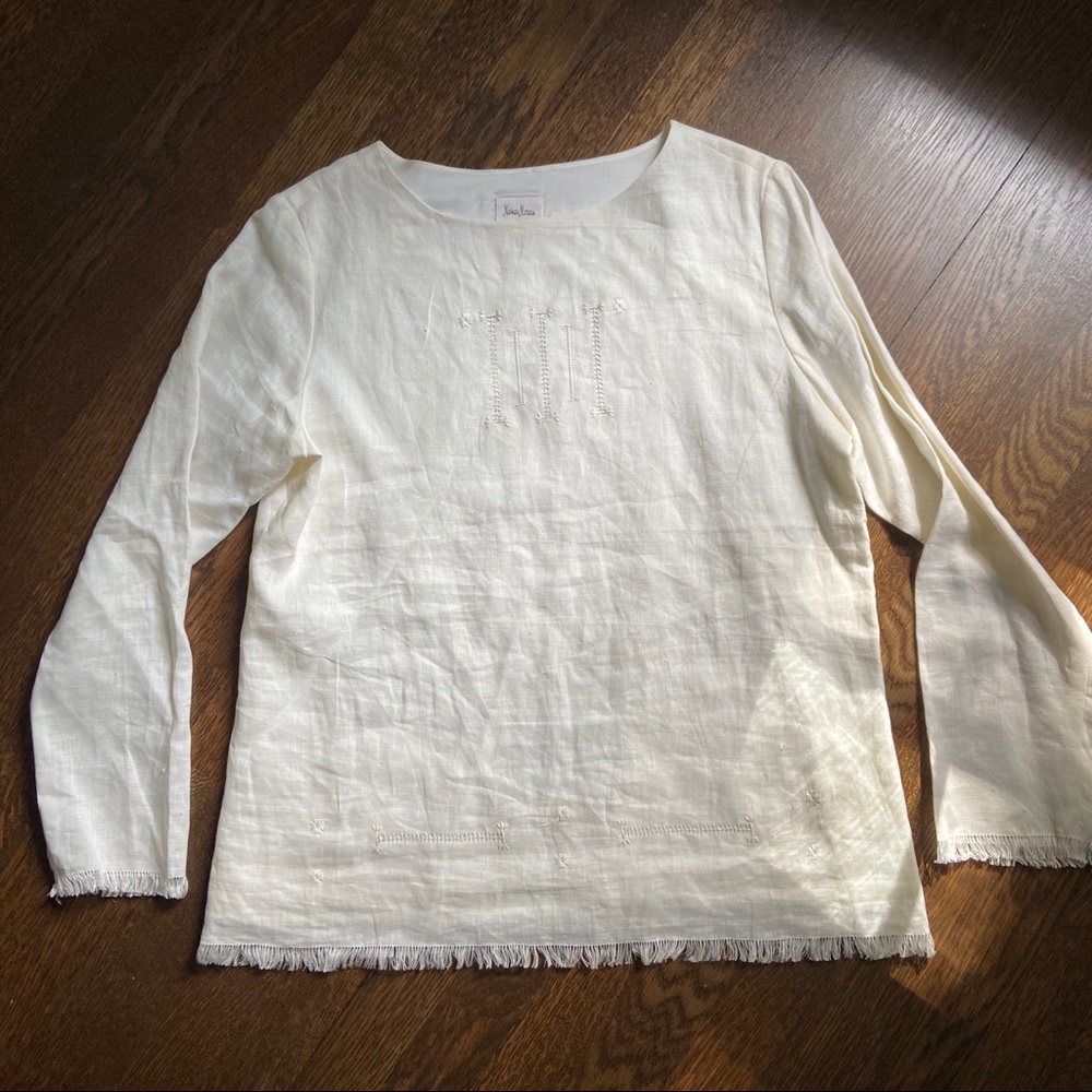 Neiman Marcus Vintage Linen White Shirt Size M